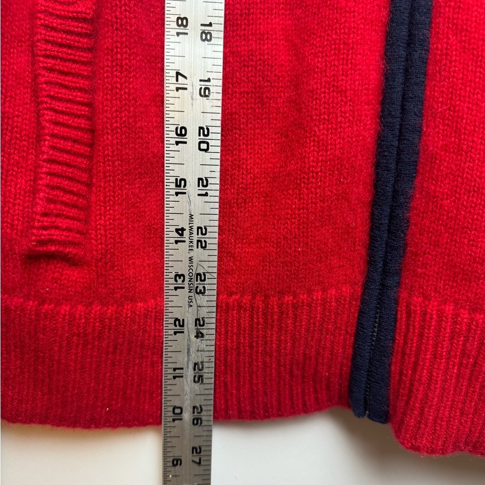 Jenni Kayne cashmere blue red soft full zip cardigan - Picture 8 of 11